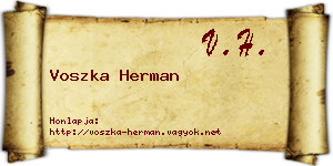 Voszka Herman névjegykártya